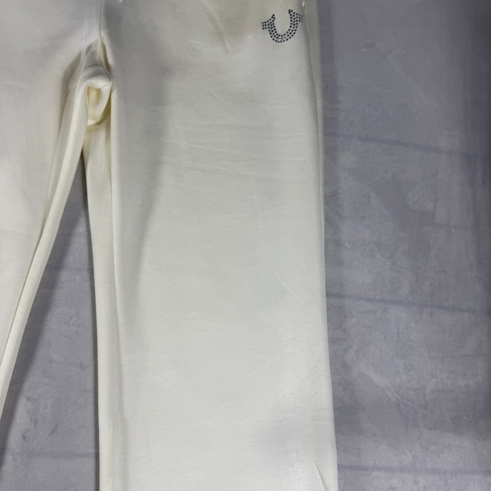 NWT True Religion Mens Sweatpants Off-White Straight Leg Comfy Relaxed Fit Large - Picture 6 of 16
